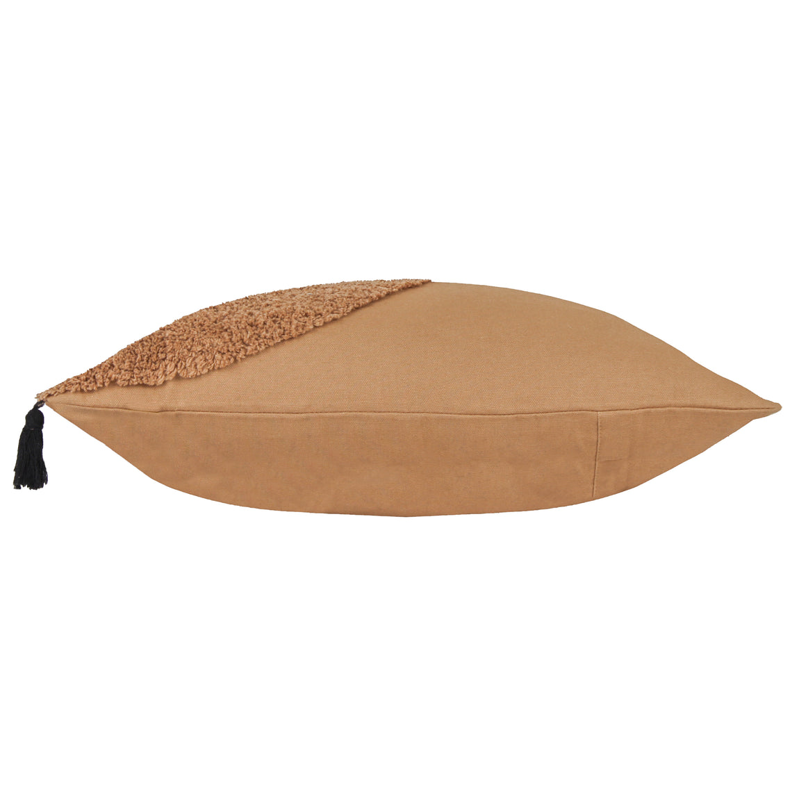 furn. Radian Semi Circle Tufted Cotton Tasselled 45cm x 45cm Filled Cushion Cinnamon