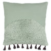 furn. Radian Semi Circle Tufted Cotton Tasselled 45cm x 45cm Filled Cushion Eucalyptus
