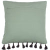 furn. Radian Semi Circle Tufted Cotton Tasselled 45cm x 45cm Filled Cushion Eucalyptus