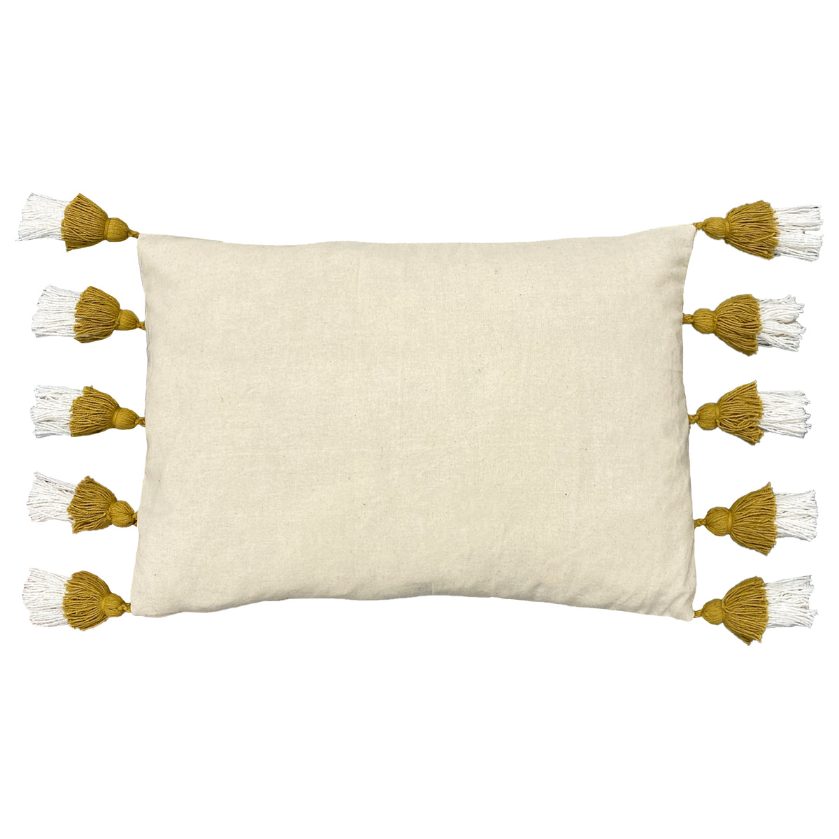 furn. Rainbow Tuft Tasselled 30cm x 50cm Filled Boudoir Ochre