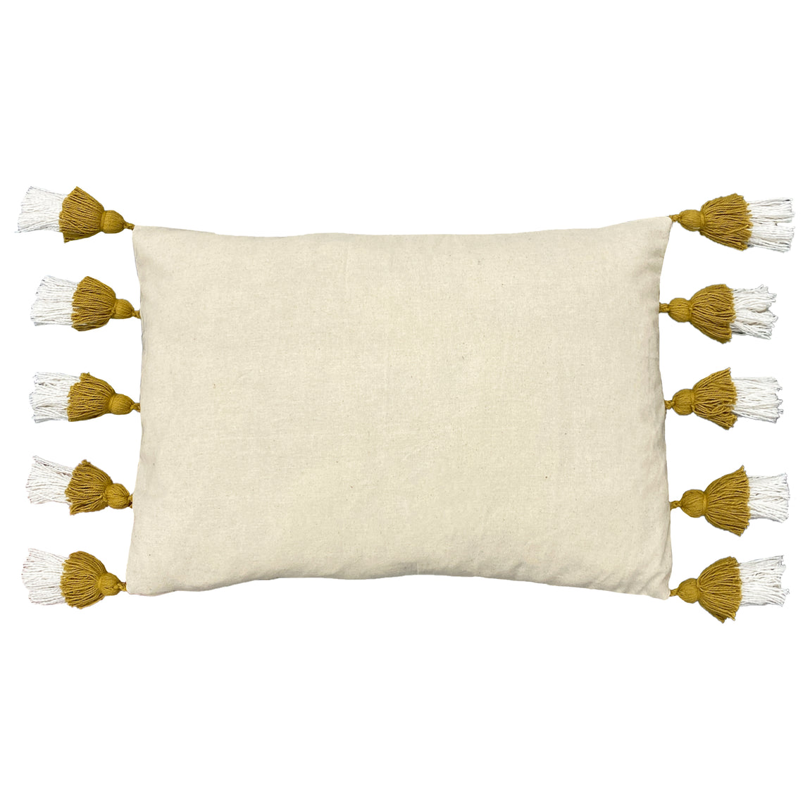furn. Rainbow Tuft Tasselled 30cm x 50cm Filled Boudoir Ochre
