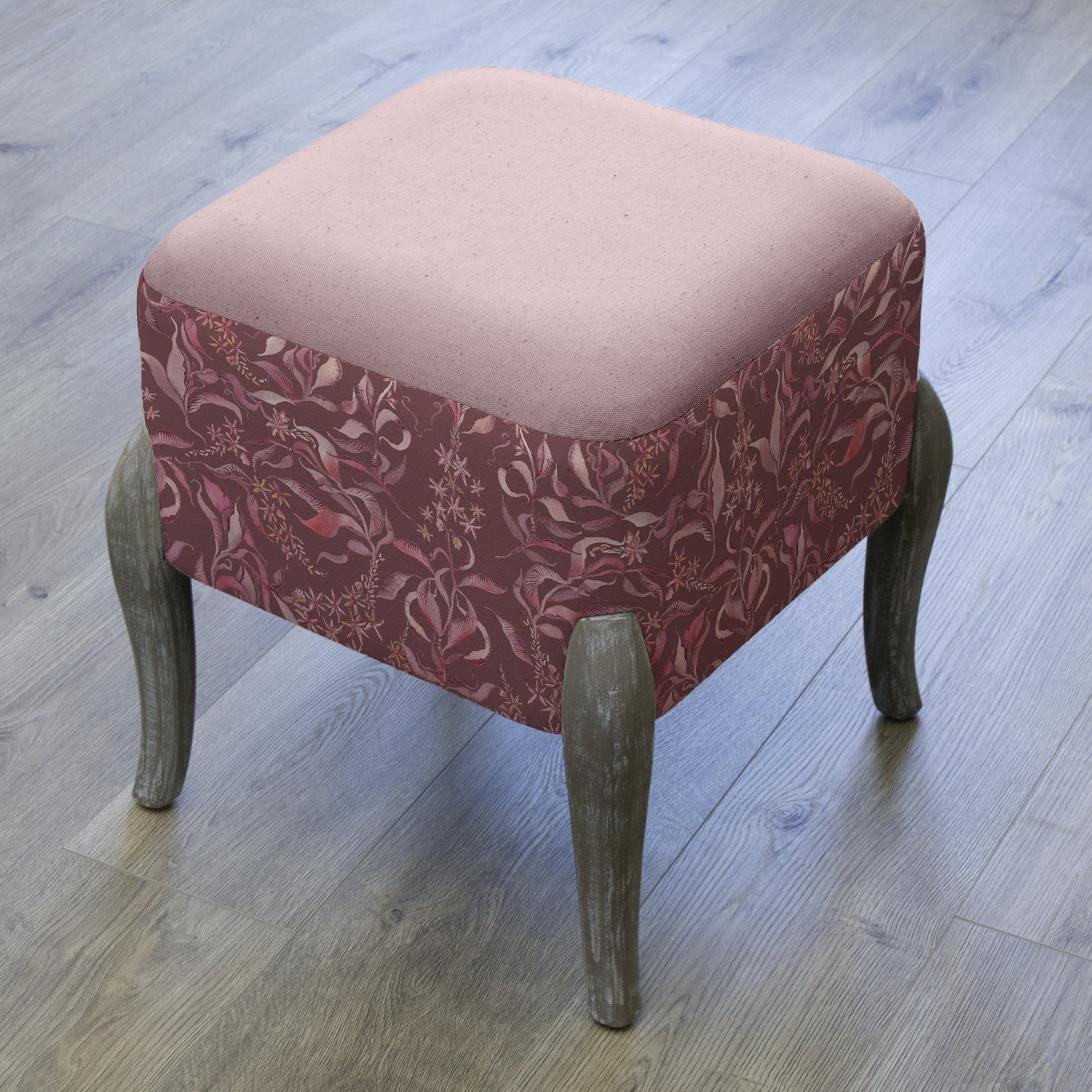 Voyage Maison Ralf Hettie Printed Footstool Ruby