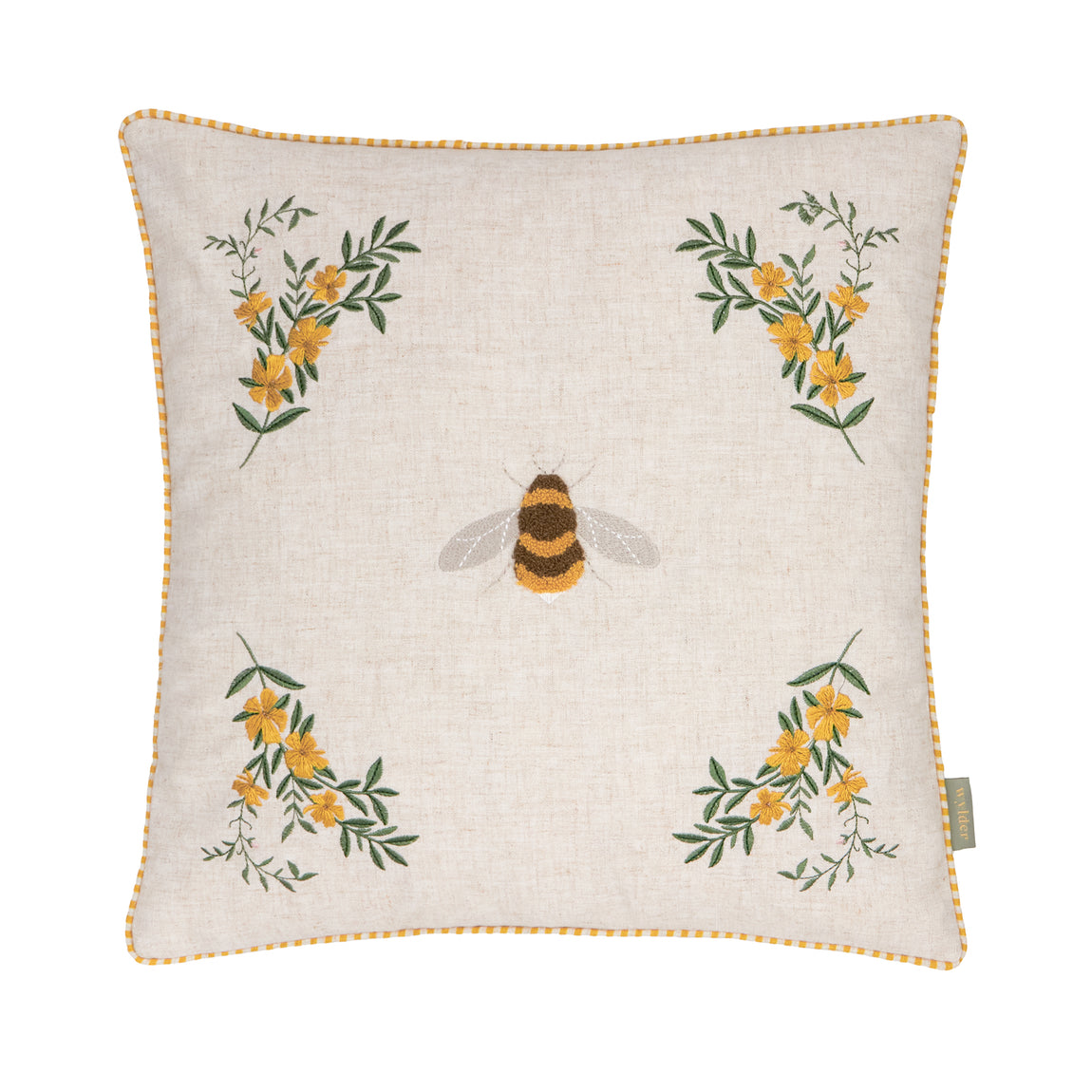 Wylder Ramble Bee Tufted 45cm x 45cm Filled Cushion Natural
