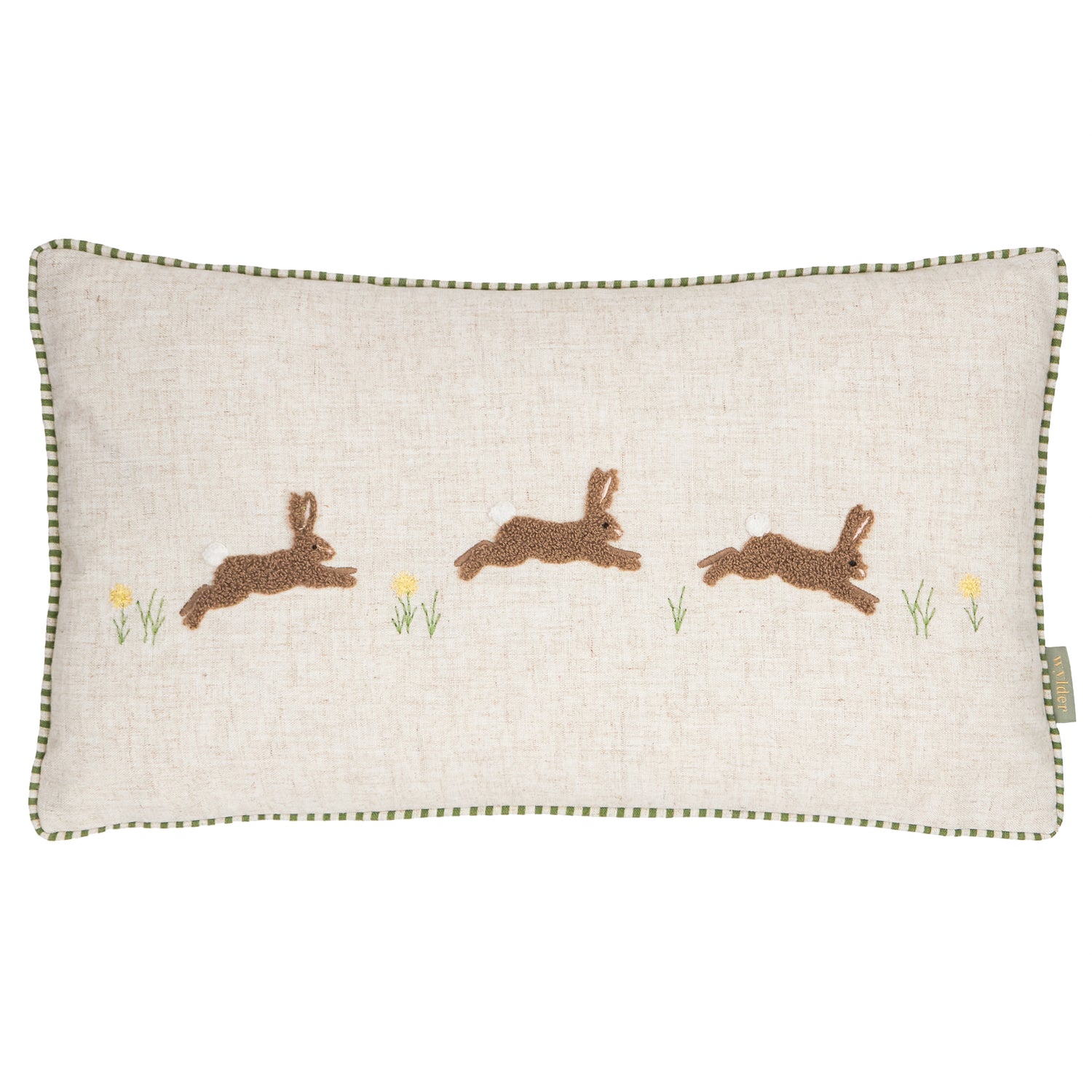 Wylder Ramble Hares Tufted 30cm x 50cm Filled Boudoir Sage