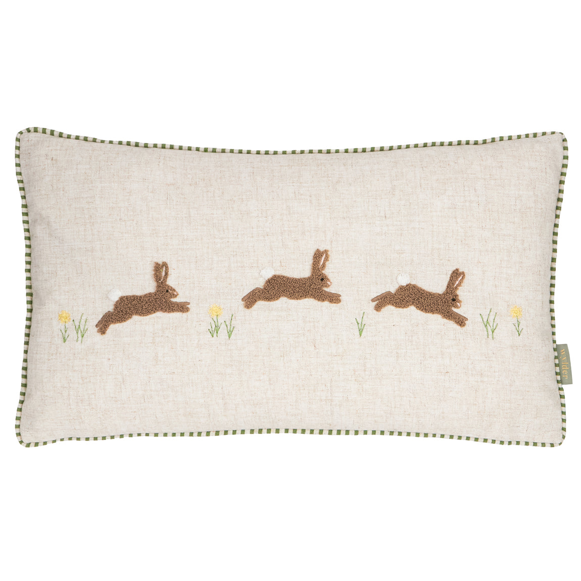 Wylder Ramble Hares Tufted 30cm x 50cm Filled Boudoir Sage