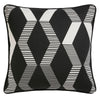 Fusion Rico Geometric Outdoor Filled Cushion 43cm x 43cm Black