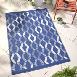 Fusion Rico Geometric Outdoor Rug 120cm x 170cm Blue
