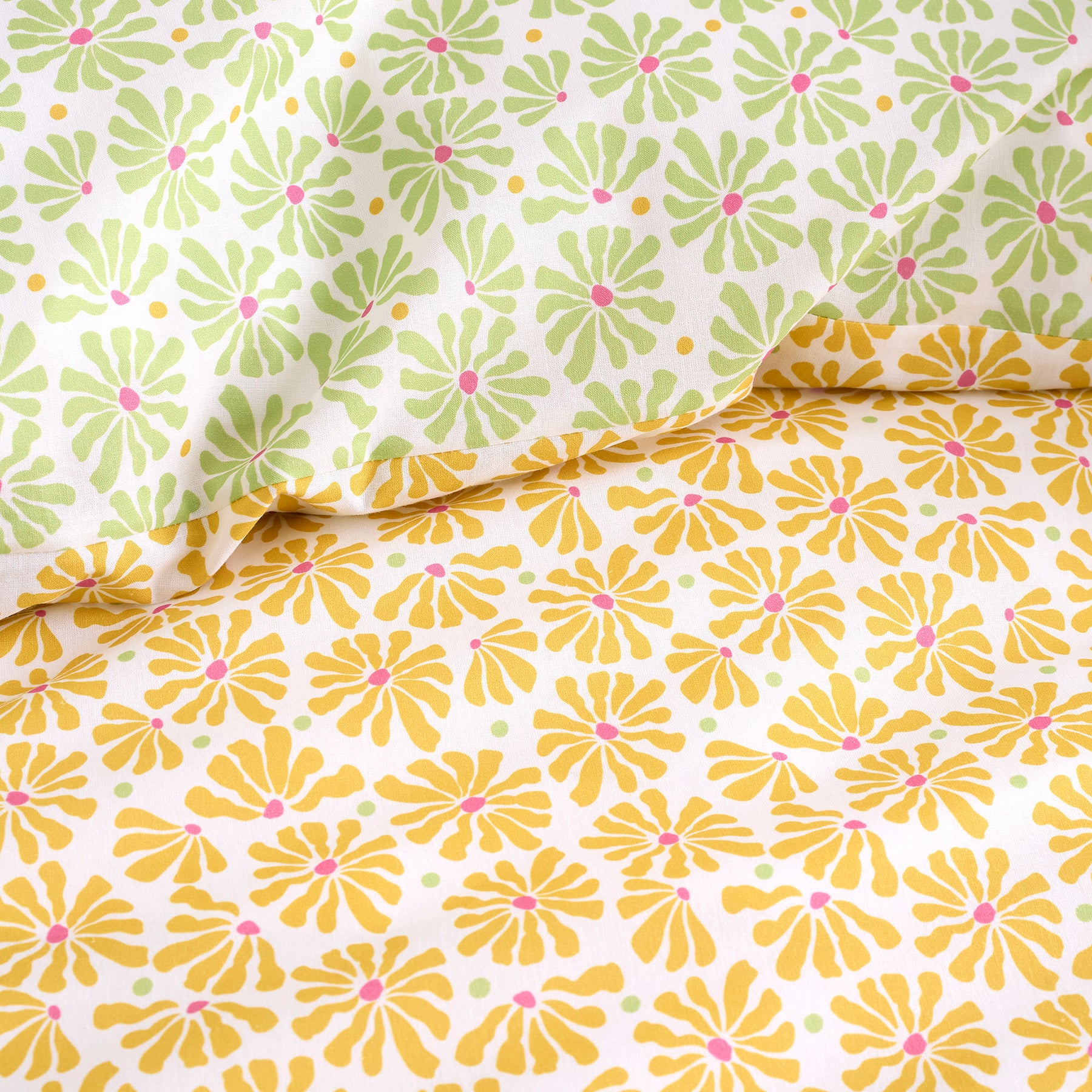 Fusion Retro Daisy Floral Duvet Cover Bedding Set Yellow