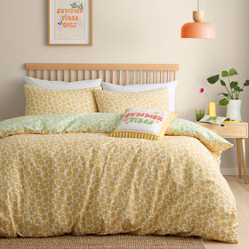 Fusion Retro Daisy Floral Duvet Cover Bedding Set Yellow