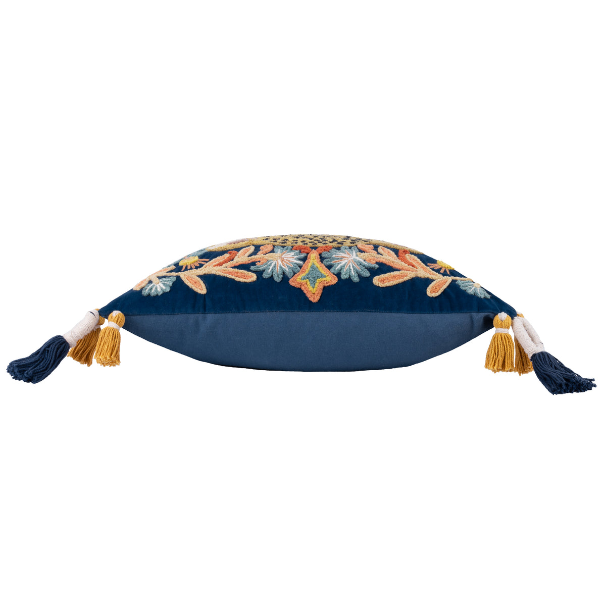 Wylder Tropics Regal Leopard Embroidered Velvet Filled Cushion 50cm x 50cm Royal Blue