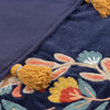 Regal Leopard Embroidered Tasselled Throw 130cm x 150cm Royal Blue