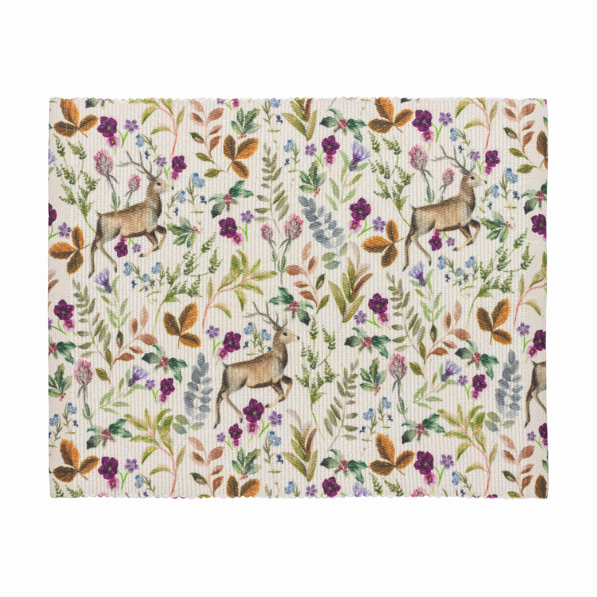 Reindeer Digitally Printed Set of 4 Placemats Berry