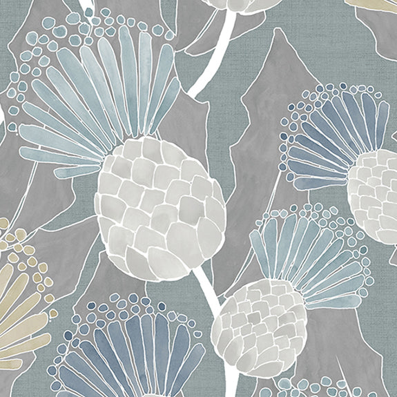 Voyage Maison Reyne Printed Cotton Fabric Duck Egg