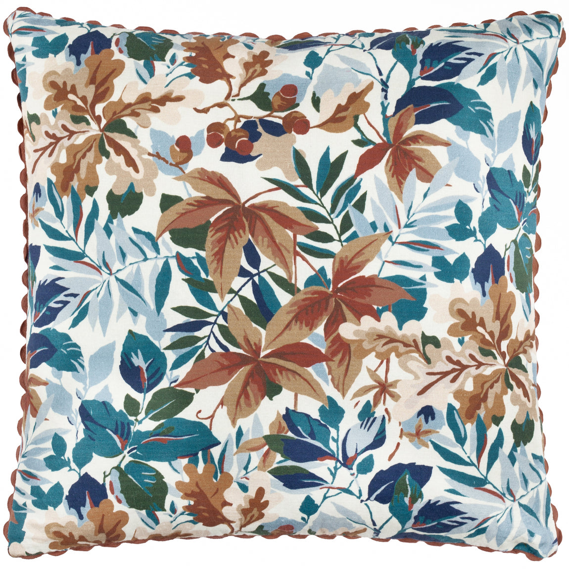 Sanderson Robins Wood Printed 50cm x 50cm Filled Cushion Russet Ink