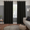 Fae Textured Plain Made To Measure Curtains Midnight