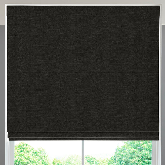 Fae Textured Plain Made To Measure Roman Blind Midnight