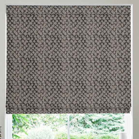 Lyra Metallic Spot Made To Measure Roman Blind Ebony
