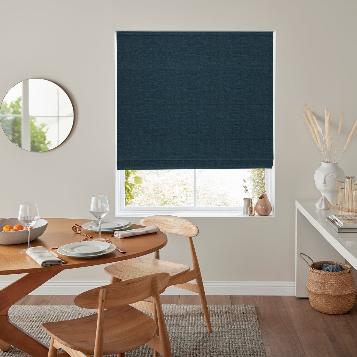 Fae Textured Plain Made To Measure Roman Blind Arctic