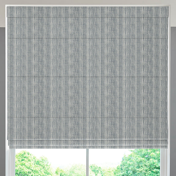 Jem Jacquard Stripe Made To Measure Roman Blind Navy