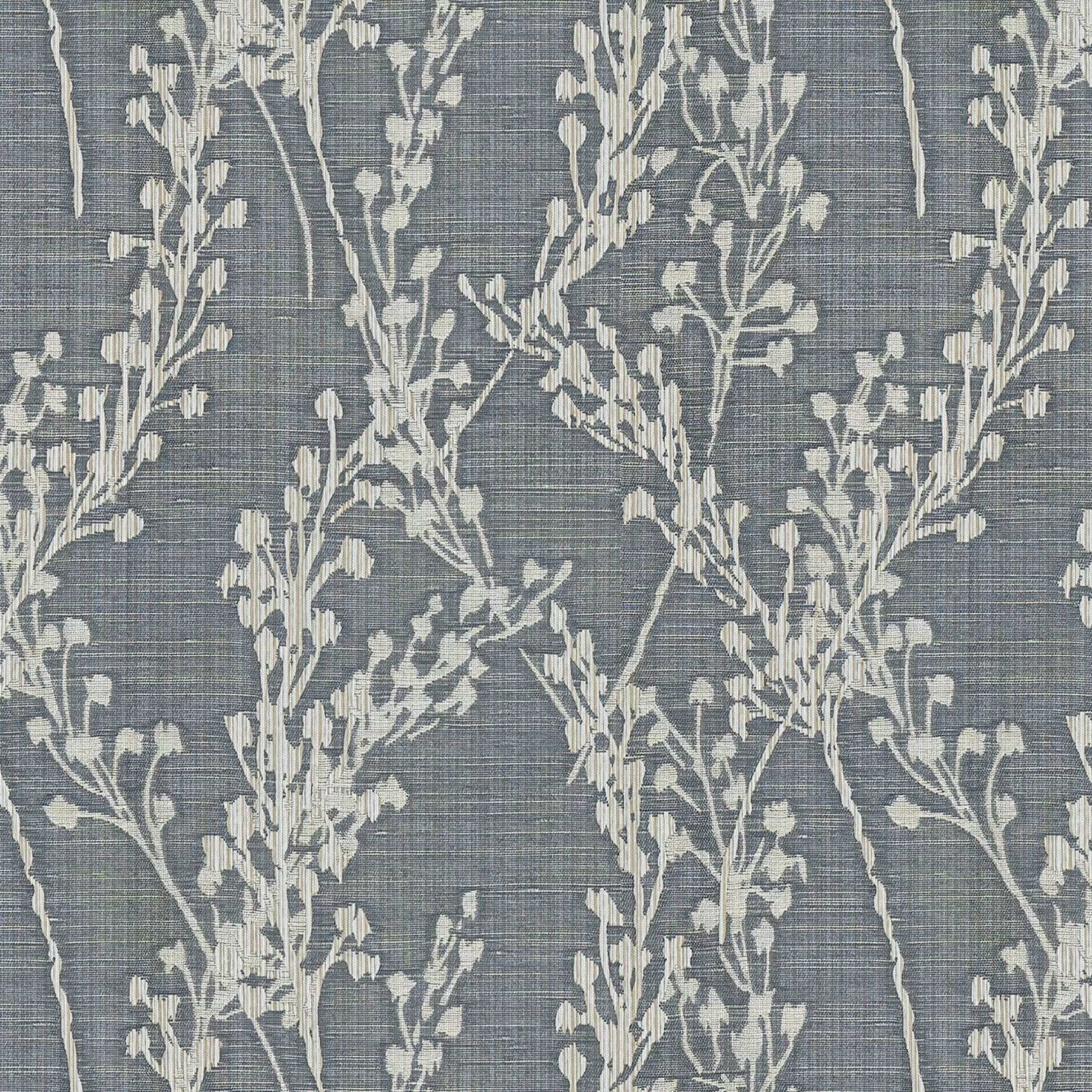 Grace Jacquard Sprig Made To Measure Curtains Navy