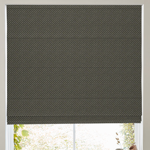 Kris Woven Diamond Made To Measure Roman Blind Steel