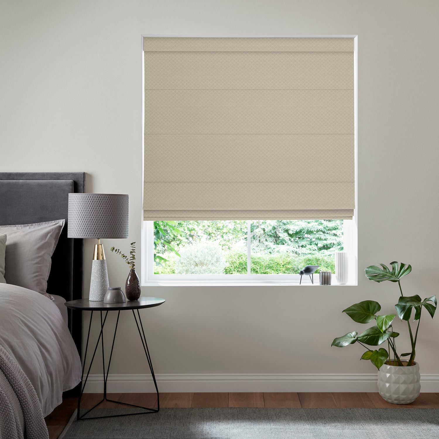 Kris Woven Diamond Made To Measure Roman Blind Vanilla