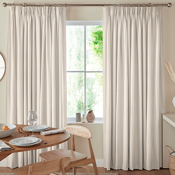 Manco Textured Stripe Made To Measure Curtains Ecru