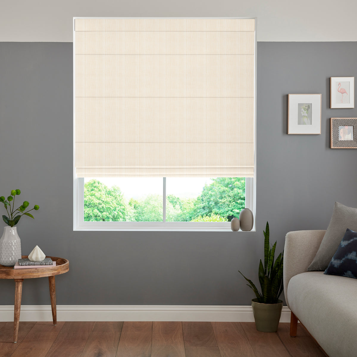 Jem Jacquard Stripe Made To Measure Roman Blind Cream