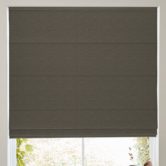 Kris Woven Diamond Made To Measure Roman Blind Biscuit
