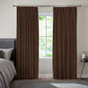Fae Textured Plain Made To Measure Curtains Mahogany