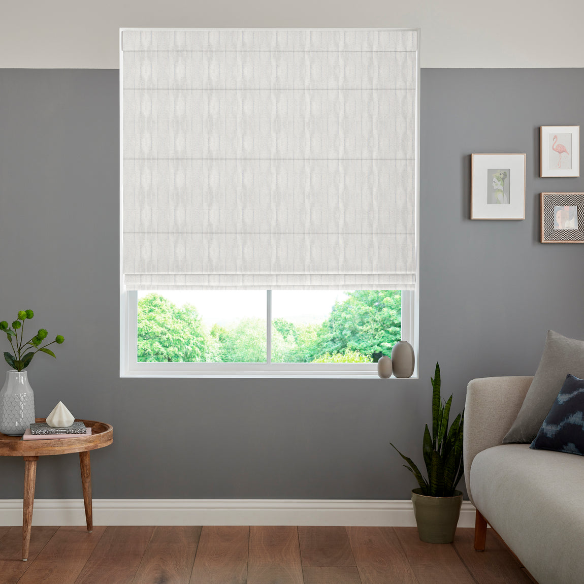 Nia Woven Stripe Made To Measure Roman Blind Tranquil