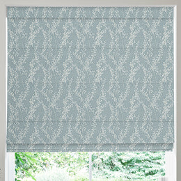 Grace Jacquard Sprig Made To Measure Roman Blind Smoky Blue