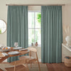 Fae Textured Plain Made To Measure Curtains Blue Green