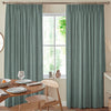 Fae Textured Plain Made To Measure Curtains Blue Green