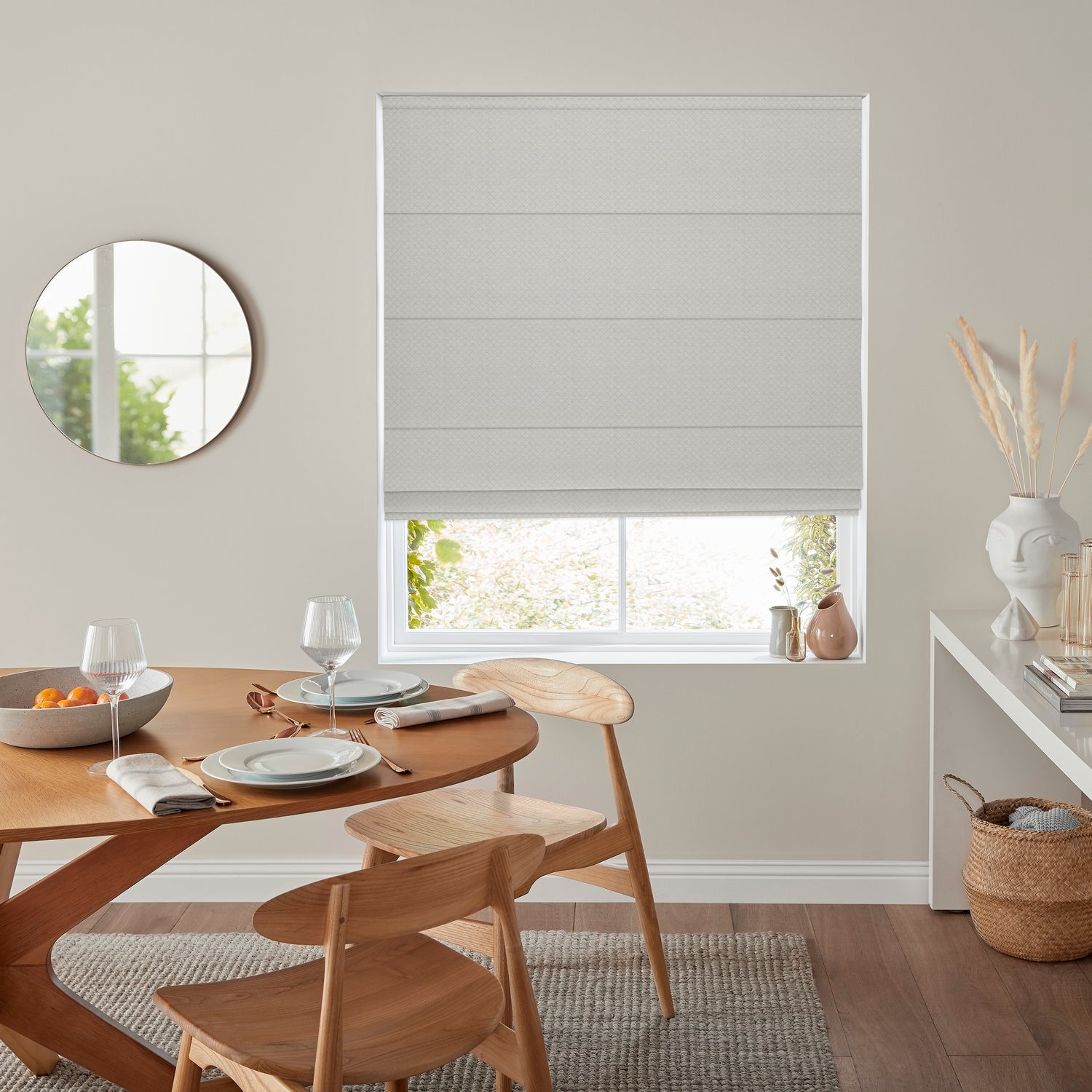 Kris Woven Diamond Made To Measure Roman Blind Cloud