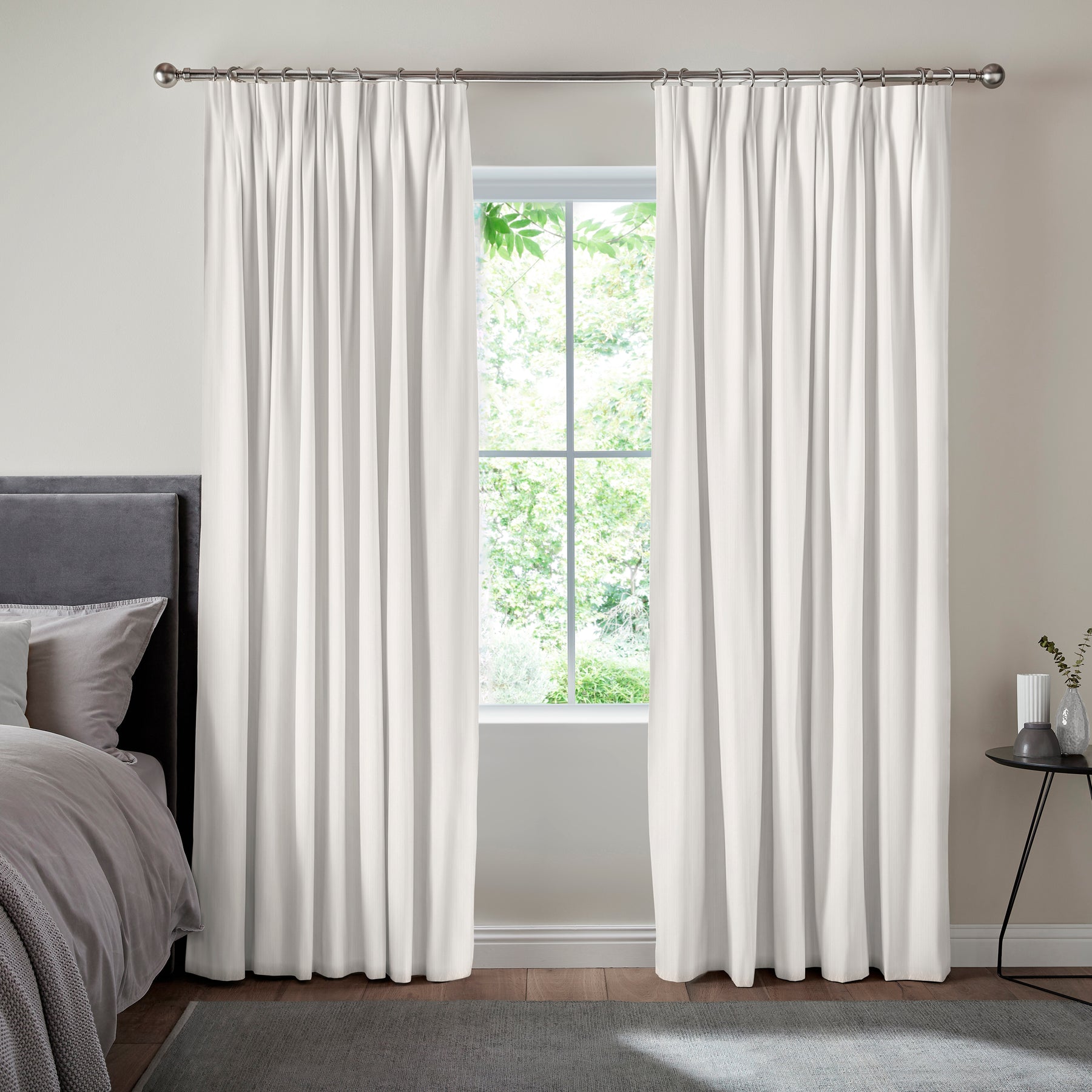 Lindy Shimmer Woven Made To Measure Curtains Snow