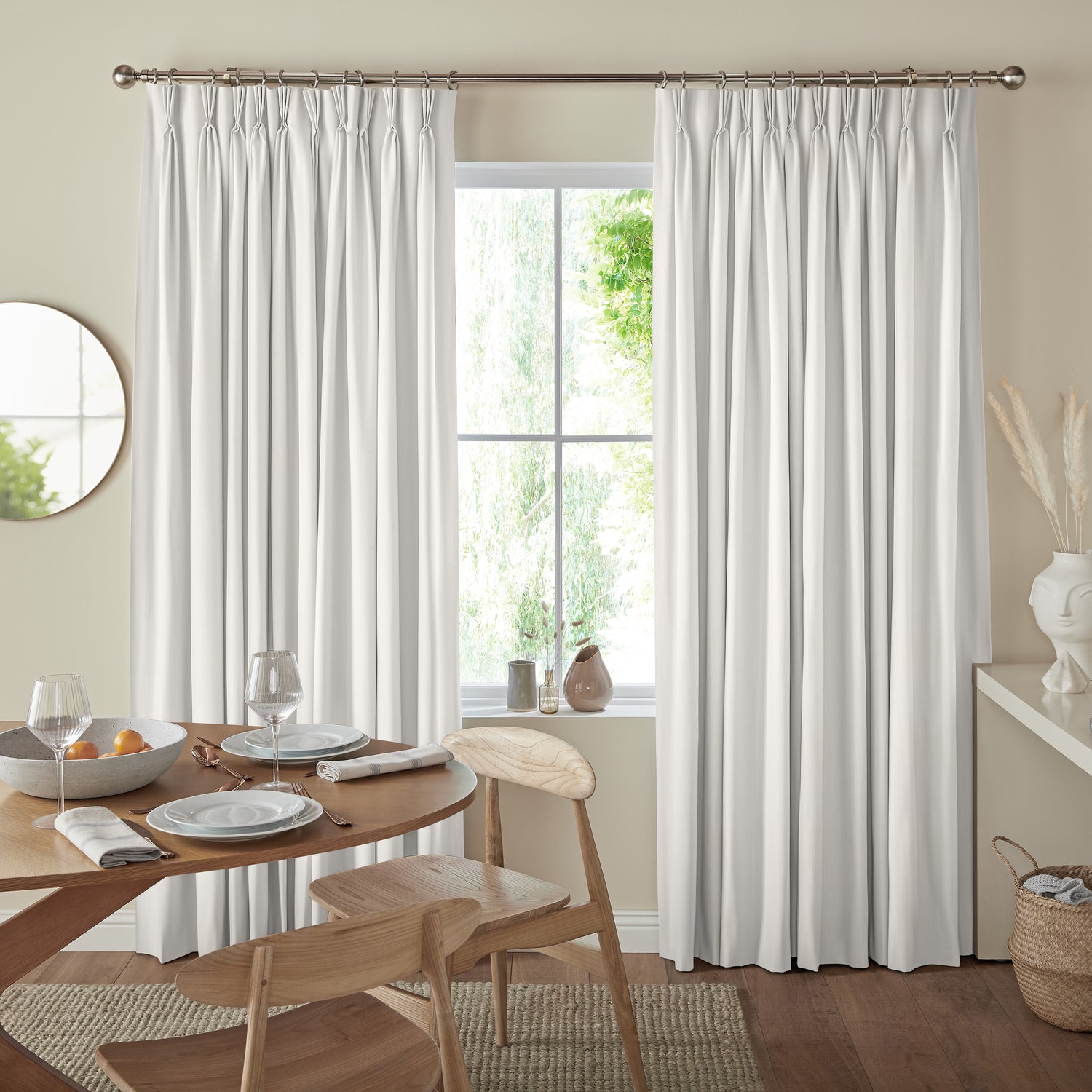 Manco Textured Stripe Made To Measure Curtains Bone