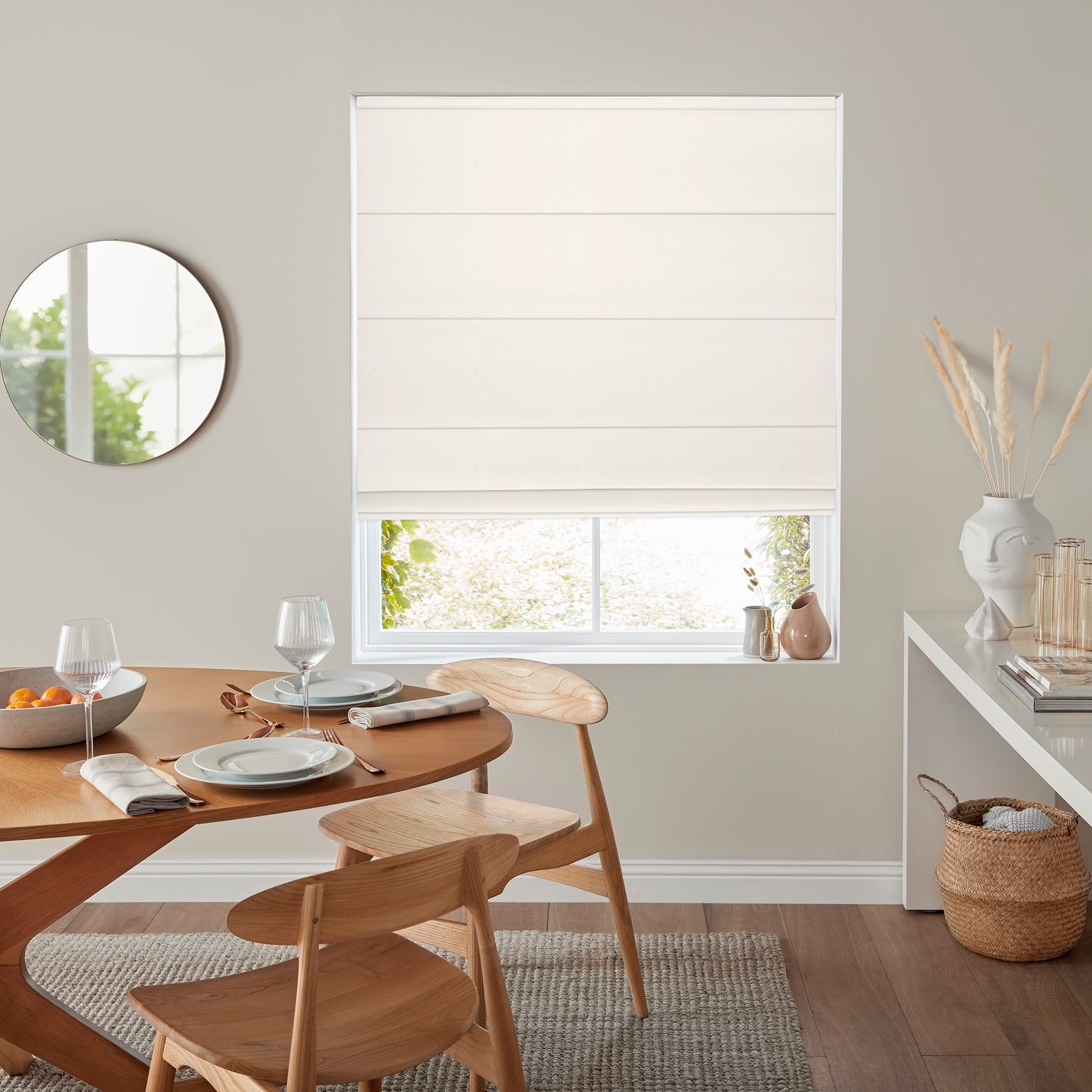 Manco Textured Stripe Made To Measure Roman Blind Bone