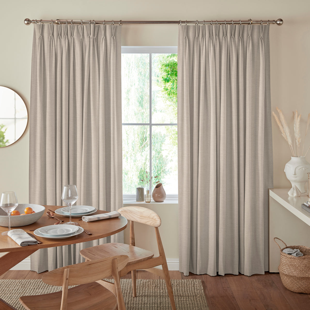 Jillian Soft Plain Made To Measure Curtains Biscotti