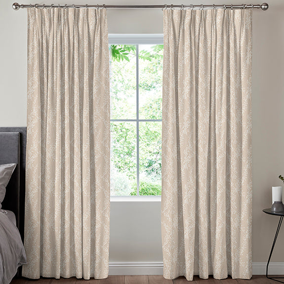 Grace Jacquard Sprig Made To Measure Curtains Linen