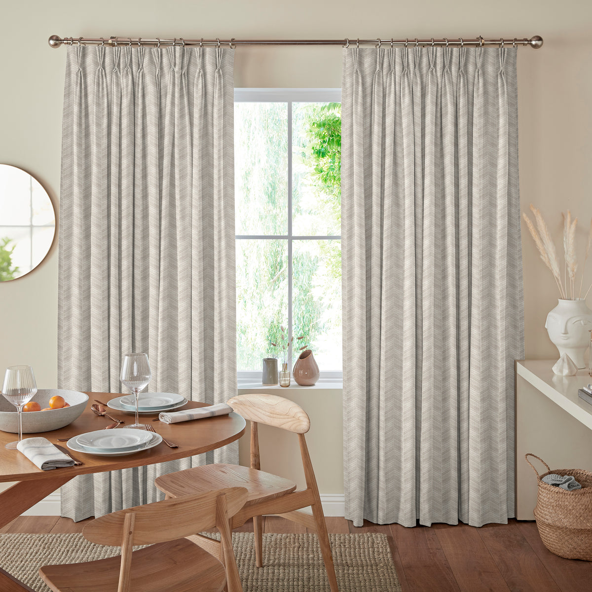 Ren Herringbone Woven Made To Measure Curtains Linen