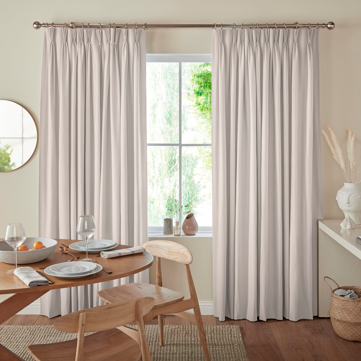 Lindy Shimmer Woven Made To Measure Curtains Putty