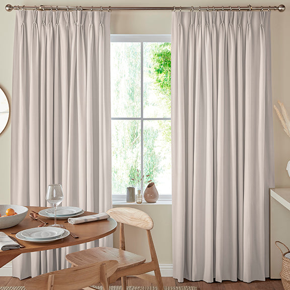 Lindy Shimmer Woven Made To Measure Curtains Putty