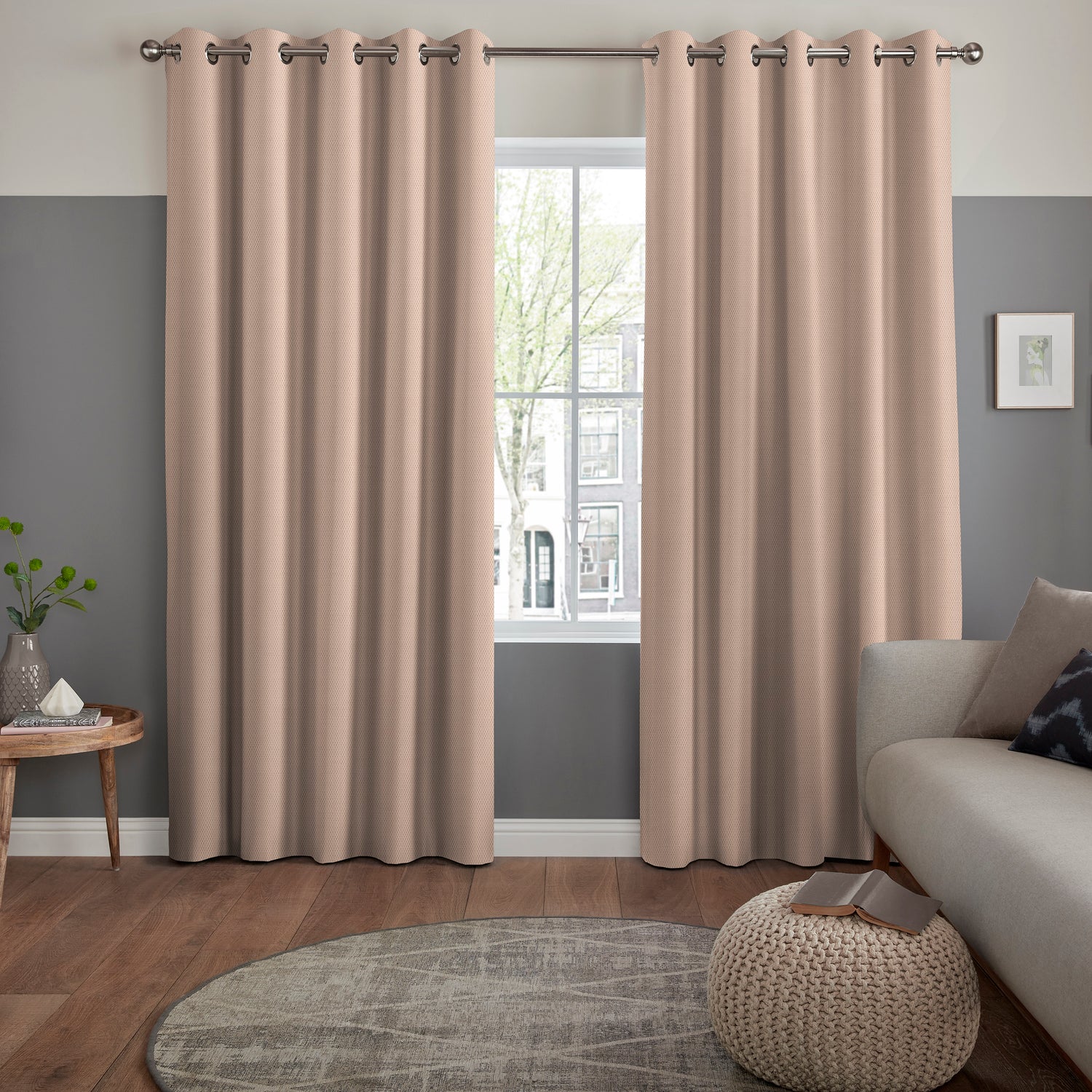 Arla Soft Texture Made To Measure Curtains Blush