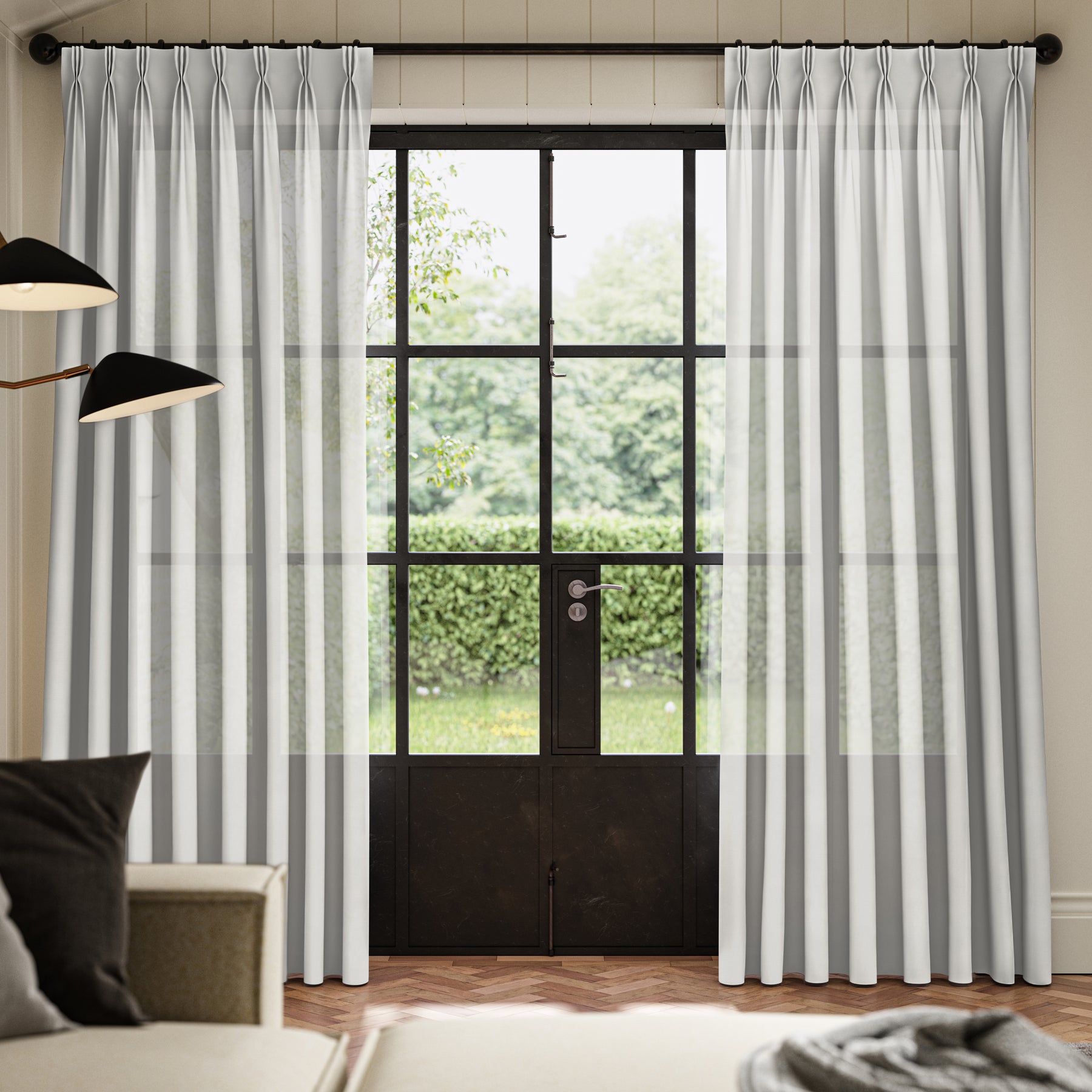 ANTE DECOR Karrika NO JOINS Sheer Made To Measure Roman Blind Ice