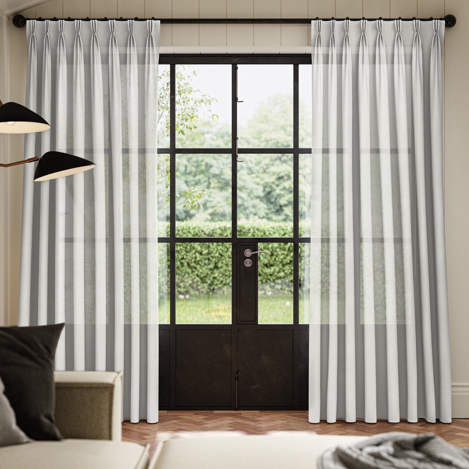 ANTE DECOR Karrika NO JOINS Sheer Made To Measure Curtains Ice