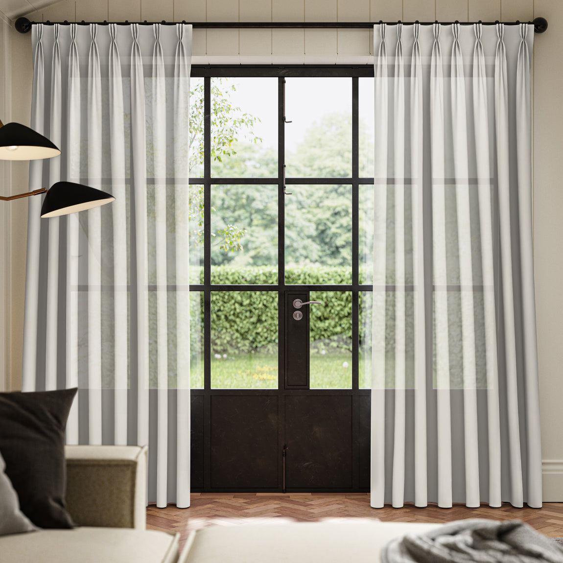 ANTE DECOR Karrika NO JOINS Sheer Made To Measure Roman Blind Pearl
