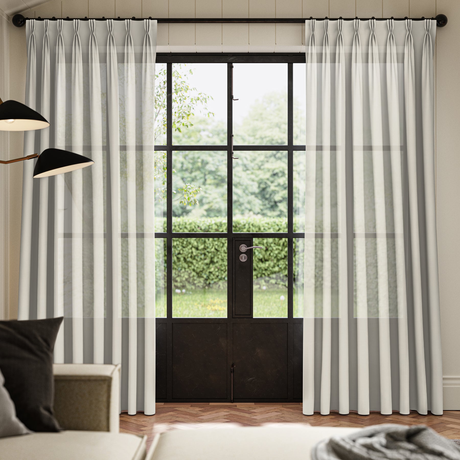 ANTE DECOR Karrika NO JOINS Sheer Made To Measure Roman Blind Linen