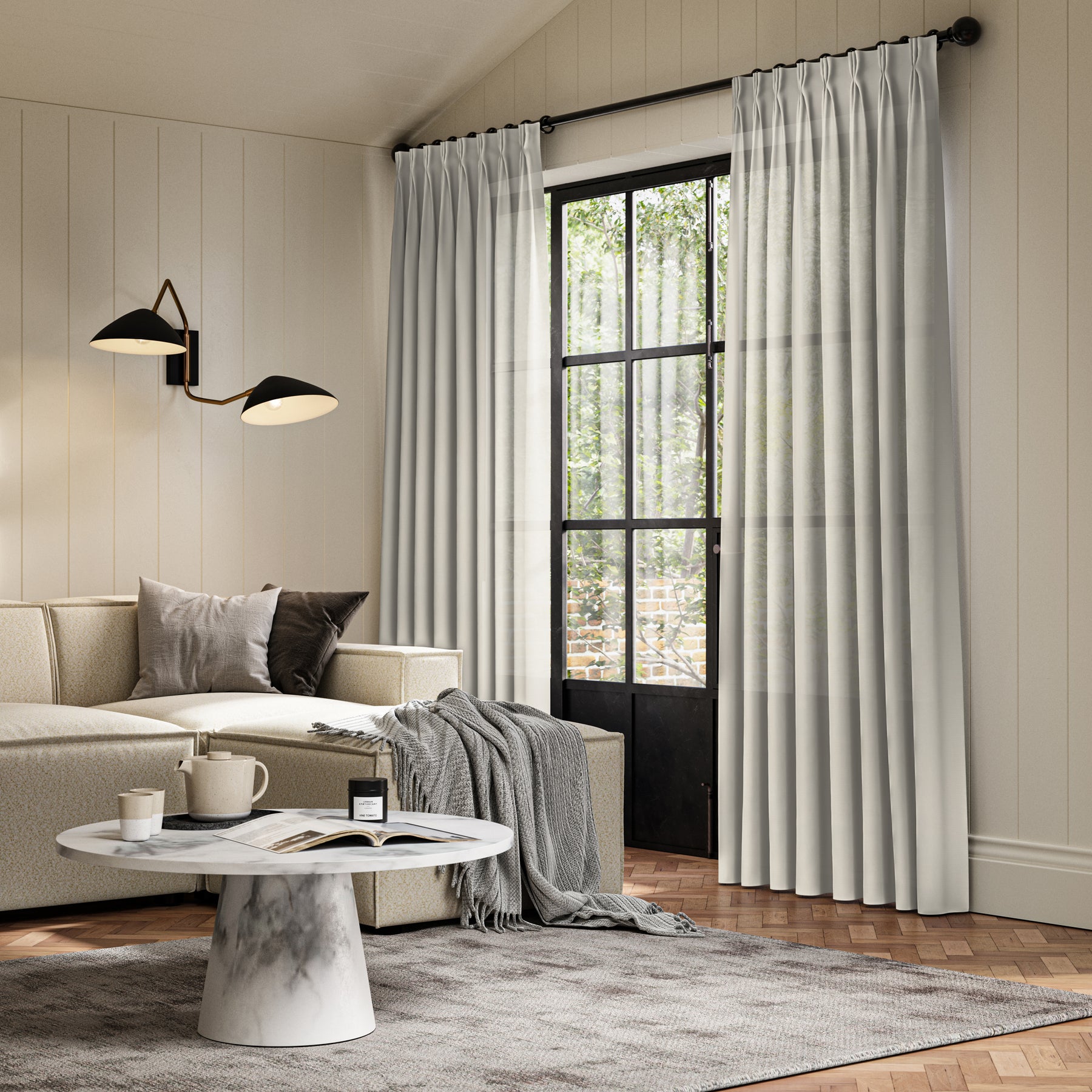 ANTE DECOR Karrika NO JOINS Sheer Made To Measure Curtains Linen