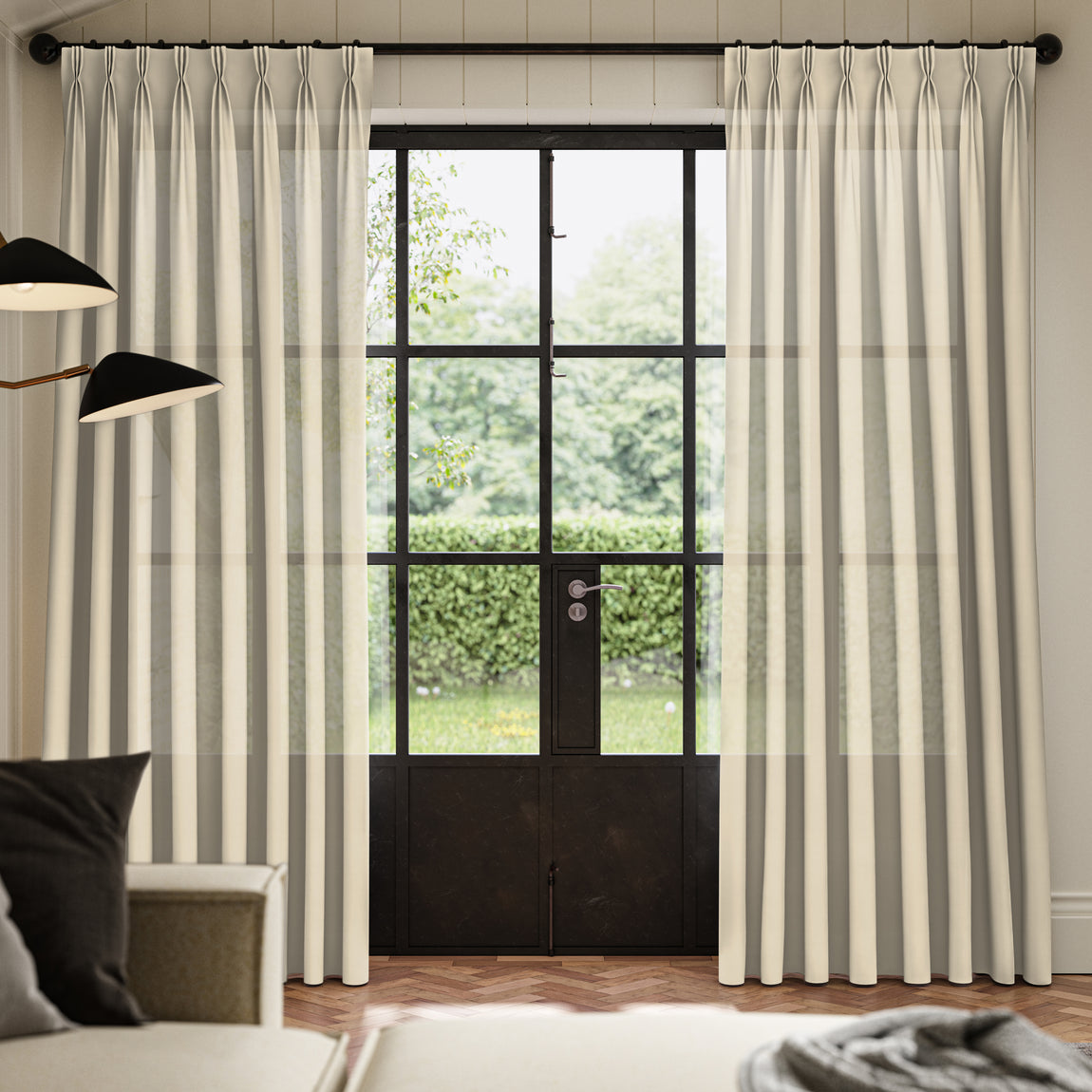 ANTE DECOR Karrika NO JOINS Sheer Made To Measure Roman Blind Wheat